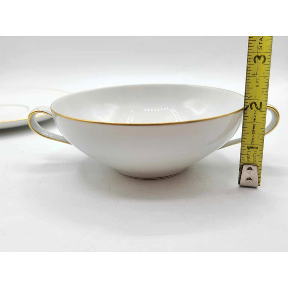 Vtg KPM Krister Germany Cream Soup Bowl & Sauser Gold Rose. Choice of quantity. - Picture 6 of 8